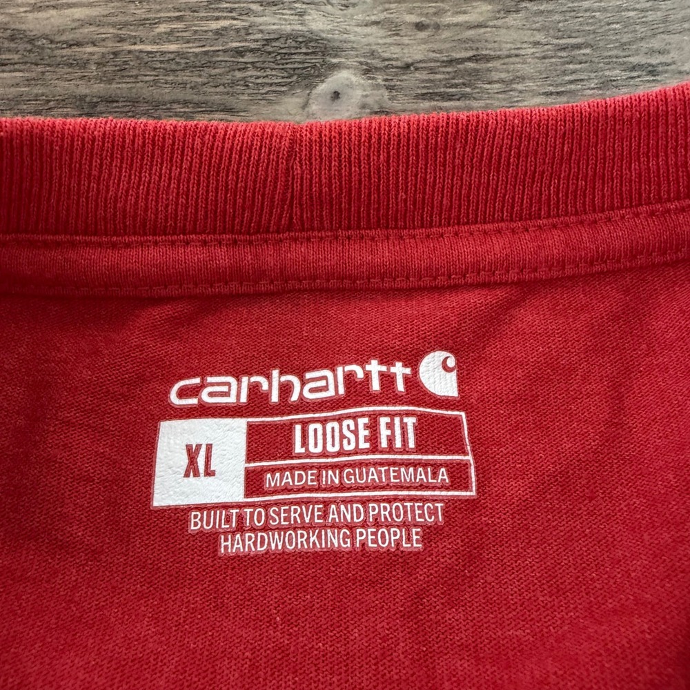 Carhartt Mens XL Loose Fit Pocket T-Shirt Bundle orange red Short & Long Sleeve - Picture 5 of 5